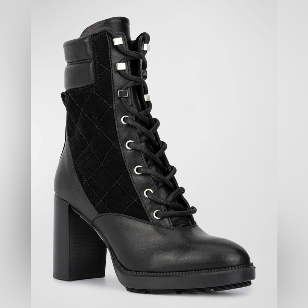 Aquatalia Iole Suede Quilted Combat & Lace-up Boots 9.5 NWT Water Resistant